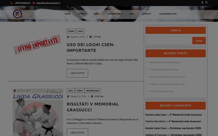 Screenshot of karatecsenlazio.it