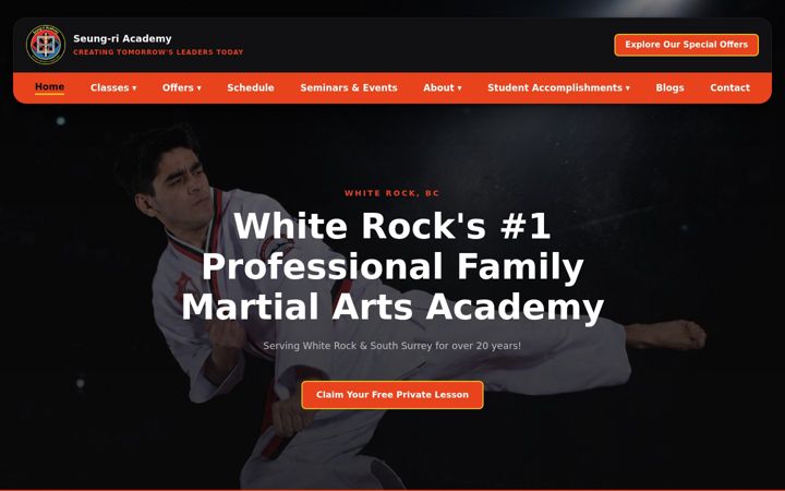 Screenshot of karateforkids.ca