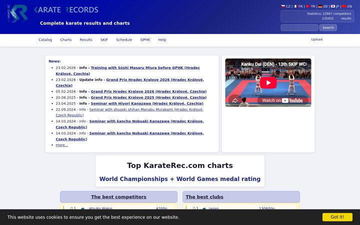 Screenshot of karaterec.com