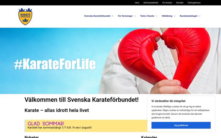 Screenshot of karatesweden.se