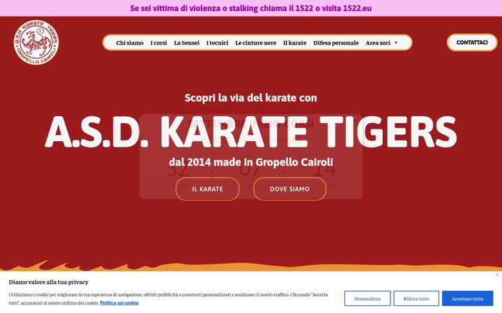 Screenshot of karatetigers.it