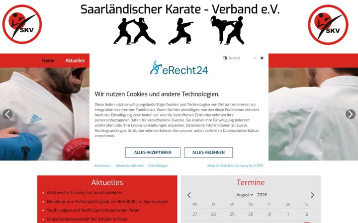 Screenshot of karateverband-saar.de