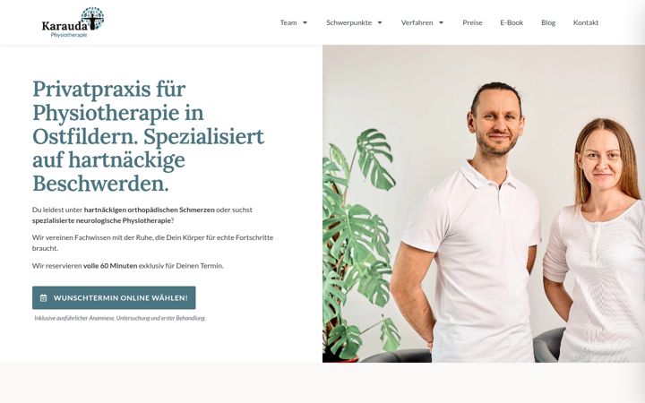 Screenshot of karauda-physio.de
