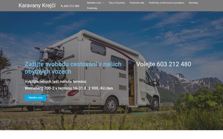 Screenshot of karavany-krejci.cz