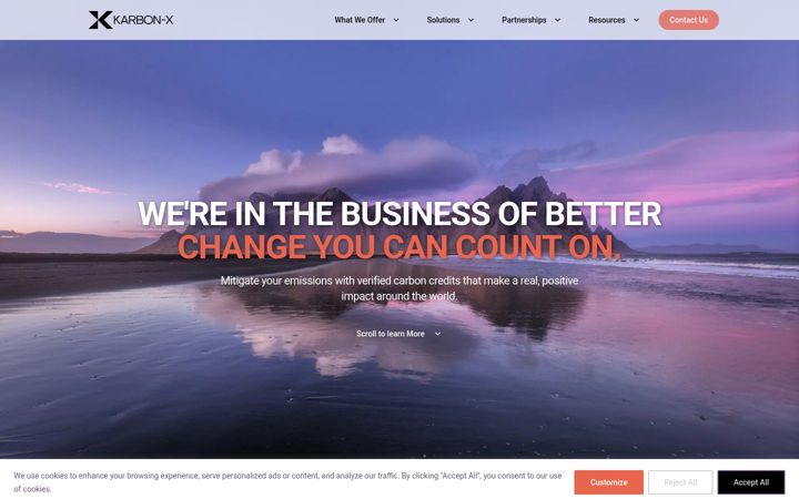 Screenshot of karbon-x.com
