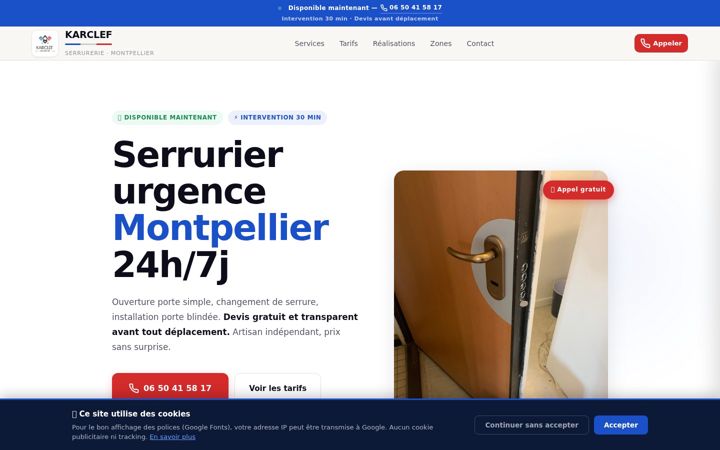 Screenshot of karclef.fr