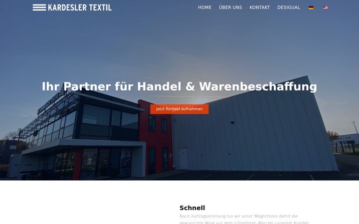 Screenshot of kardeslertextil.de