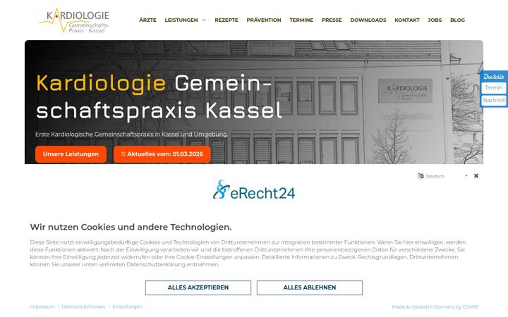Screenshot of kardio-praxis-ks.de