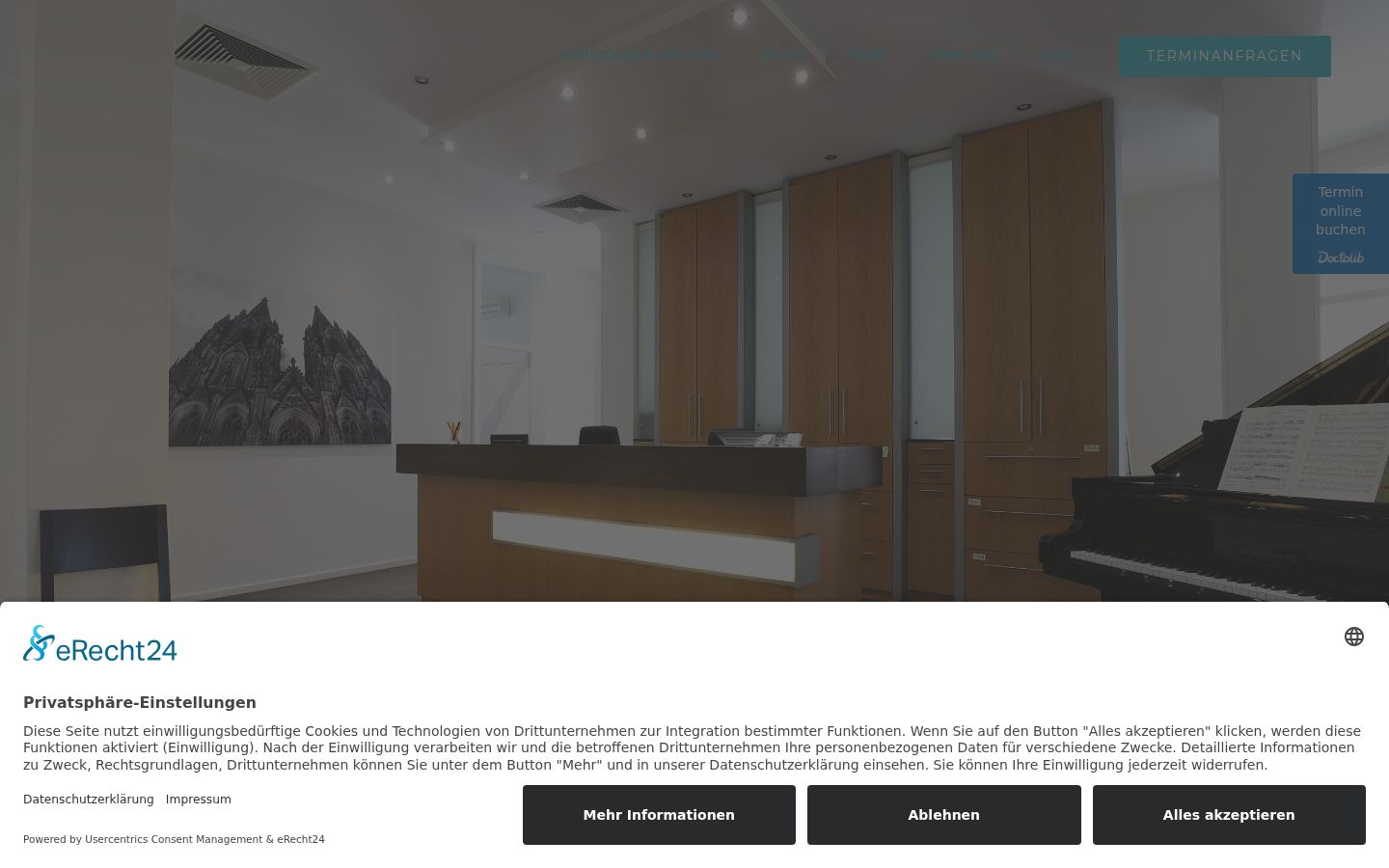 Screenshot of the consent banner shown before any interaction