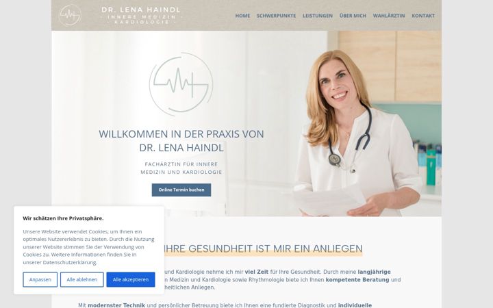Screenshot of kardiologie-haindl.at