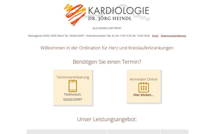 Screenshot of kardiologie-heindl.at