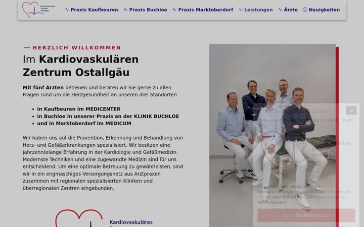 Screenshot of kardiologie-kaufbeuren.de