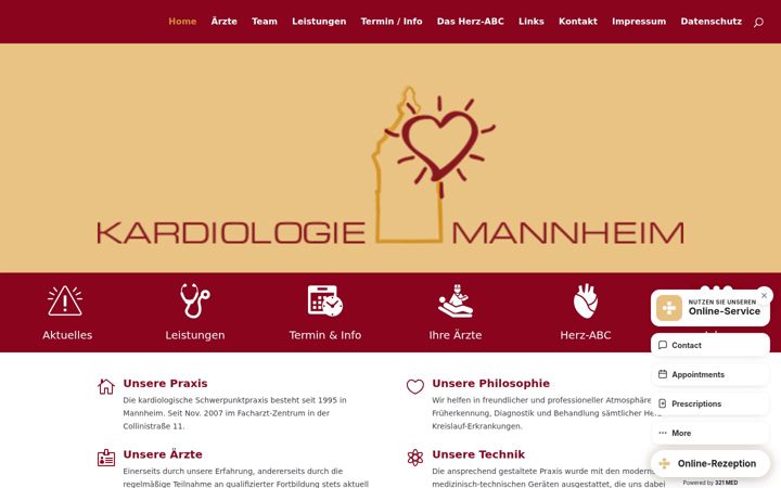 Screenshot of kardiologie-mannheim.de