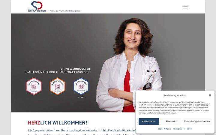 Screenshot of kardiologie-oster.de