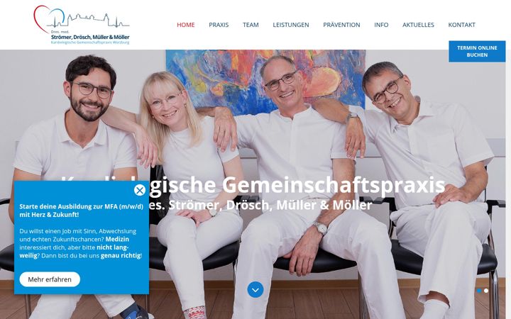 Screenshot of kardiologie-wuerzburg.de