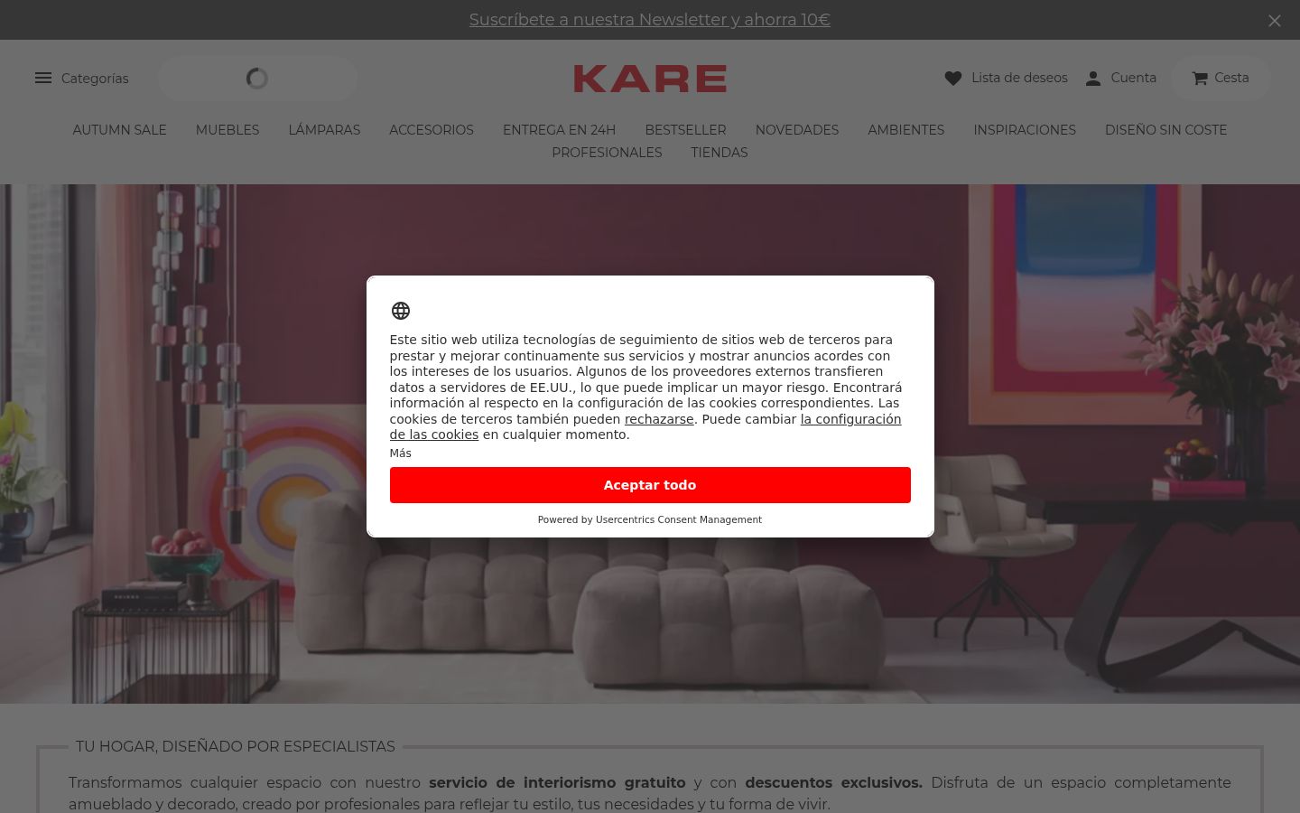 Screenshot του banner συγκατάθεσης που εμφανίστηκε πριν από οποιαδήποτε αλληλεπίδραση