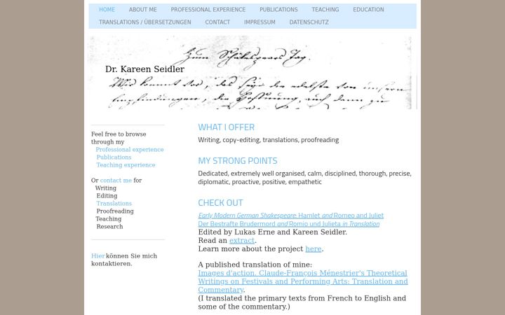 Screenshot of kareenseidler.de