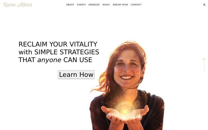 Screenshot of karenatkins.com
