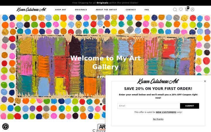 Screenshot of karencalabreseart.com