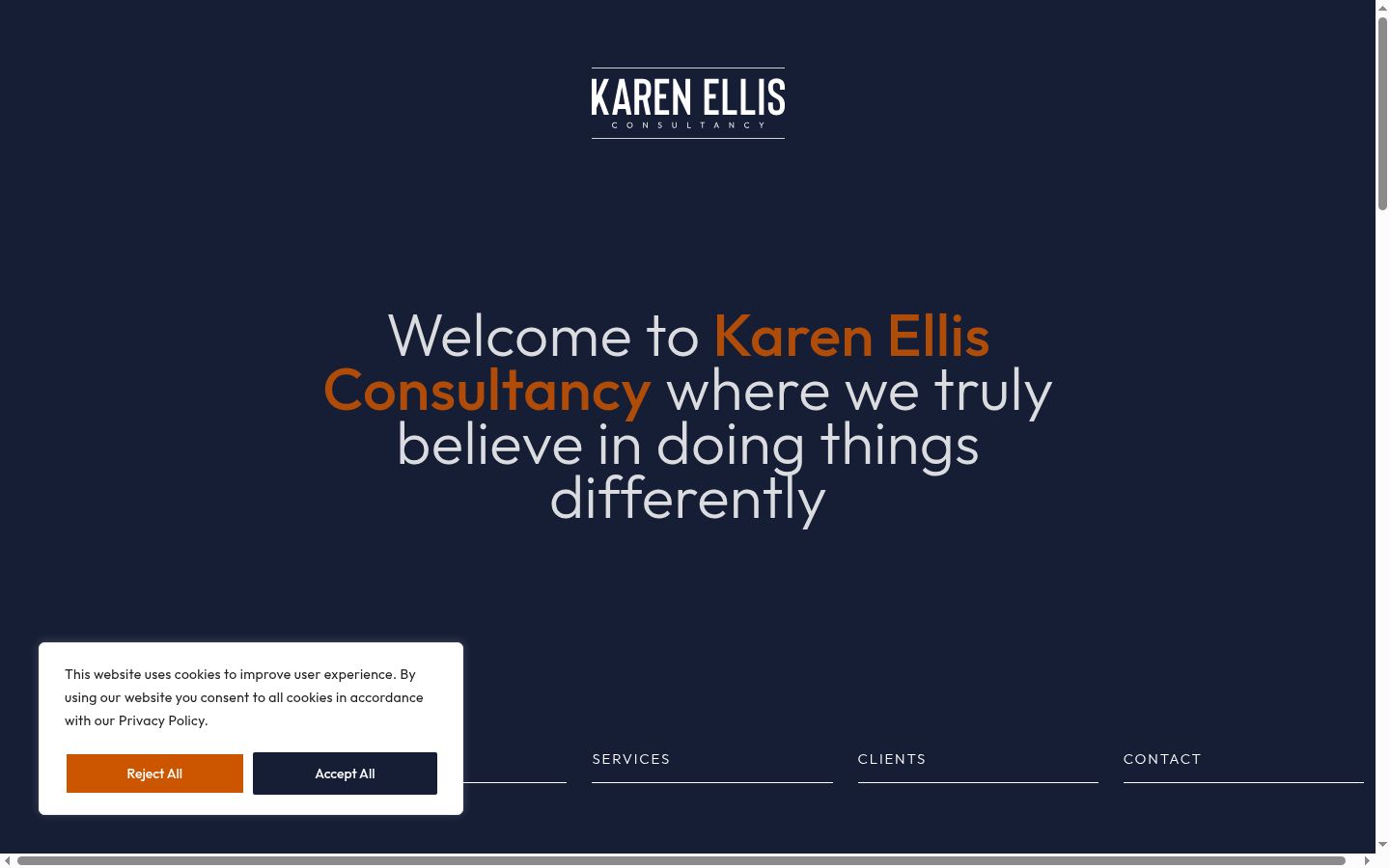Screenshot of the consent banner shown before any interaction