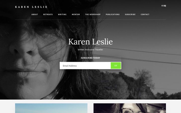Screenshot of karenlesliewriter.com