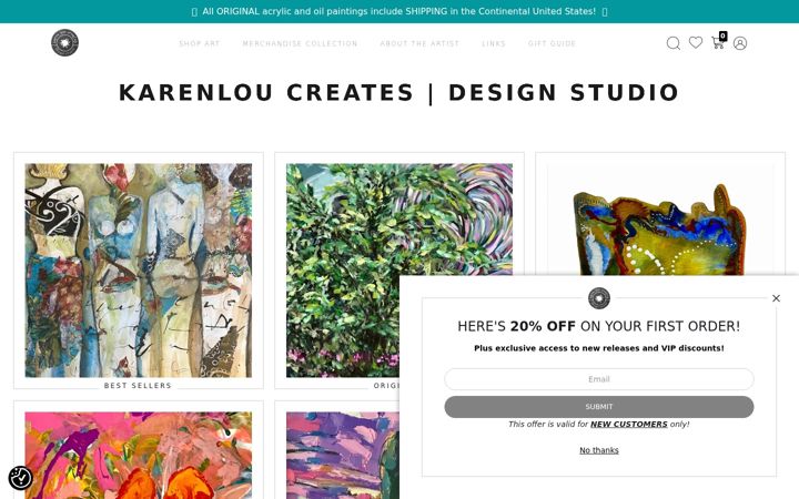 Screenshot of karenloucreates.com