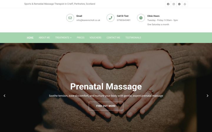 Screenshot of karennicholl.co.uk