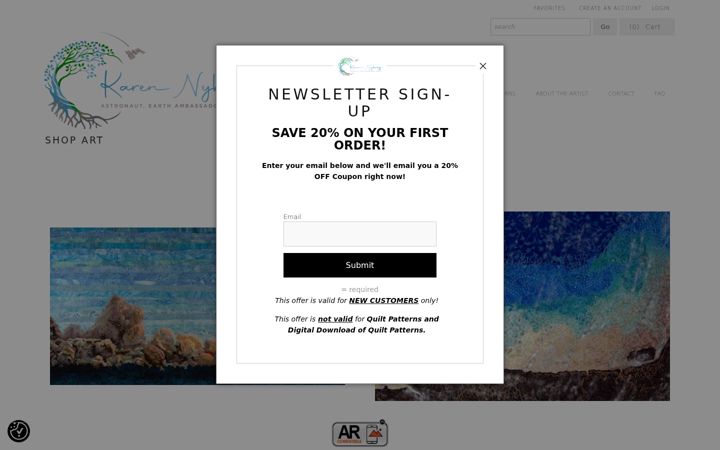 Screenshot of karennybergart.com
