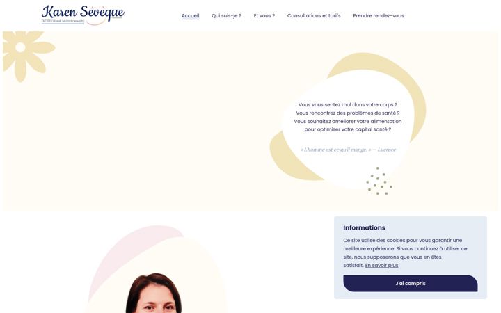 Screenshot of karenseveque.fr