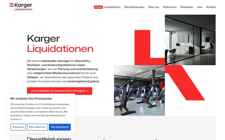 Screenshot of kargerliquidationen.ch