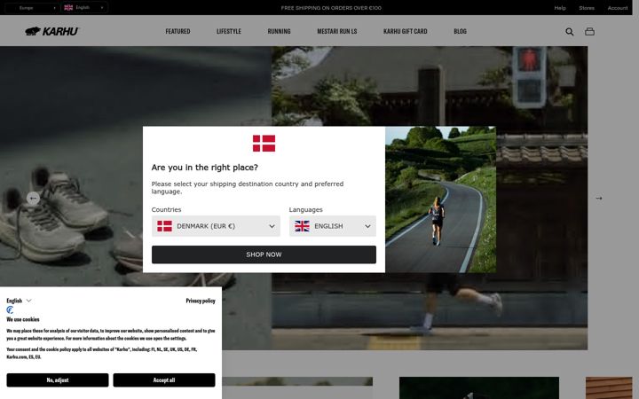 Screenshot of karhu.com
