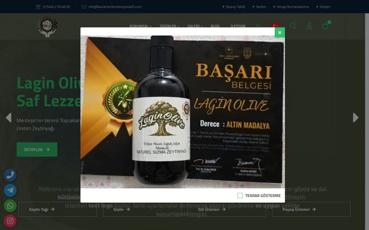 Screenshot of kariamentesekooperatifi.com
