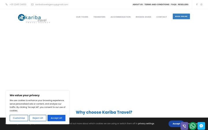 Screenshot of karibatravel.gr