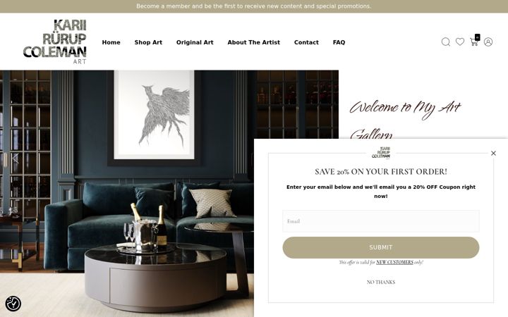 Screenshot of kariirurup-colemanart.com
