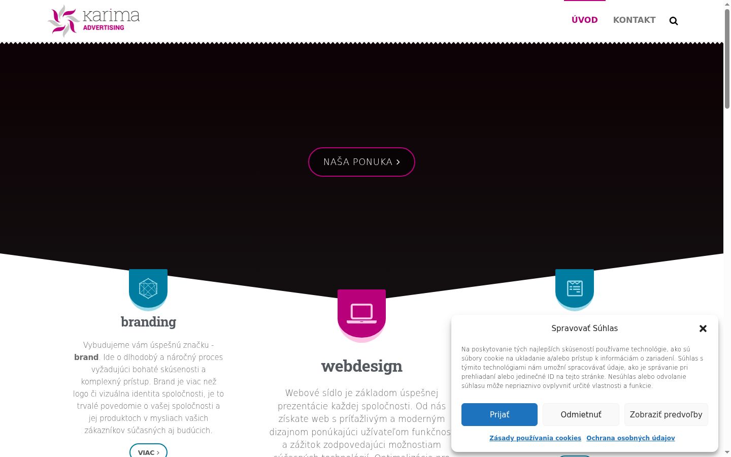 Screenshot del banner di consenso mostrato prima di qualsiasi interazione