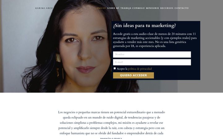 Screenshot of karinaarce.com