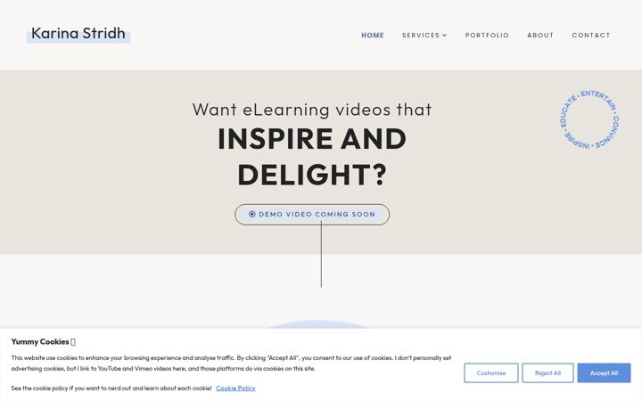 Screenshot of karinastridh.com
