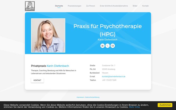 Screenshot of karindiefenbach.de