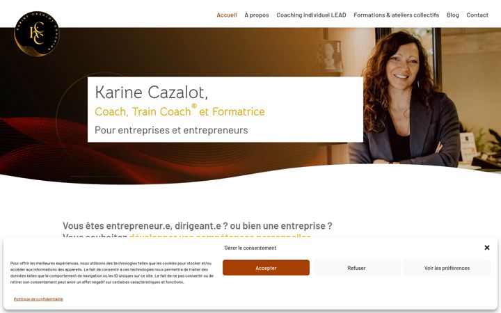Screenshot of karinecazalotcoaching.com