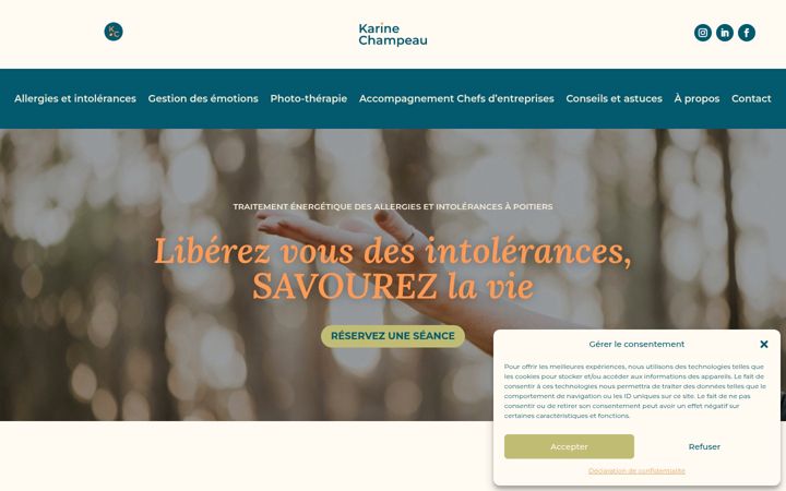 Screenshot of karinechampeau.com
