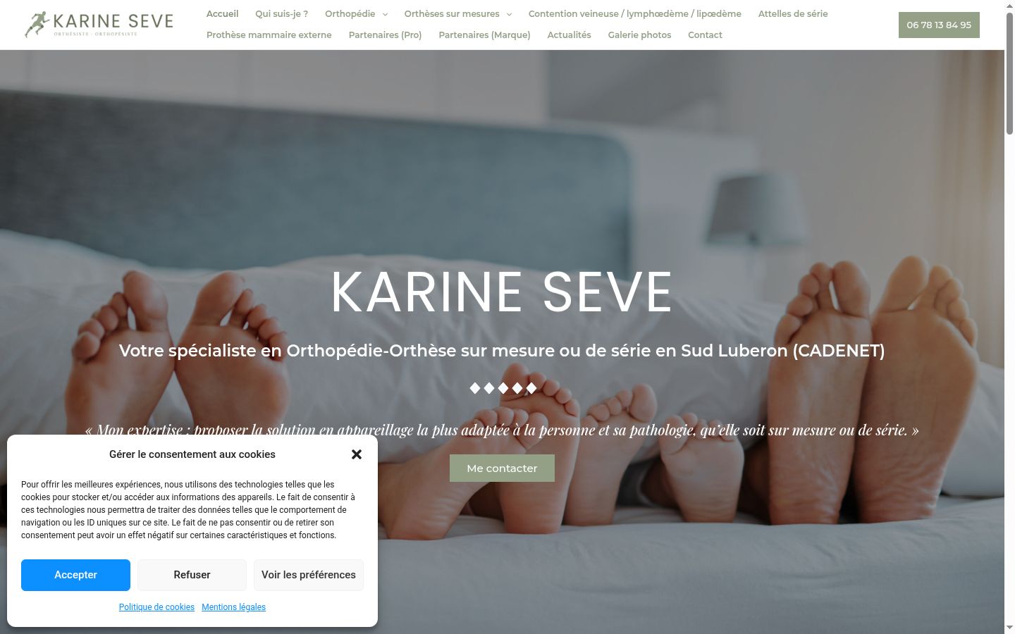 Capture d'écran de la bannière de consentement affichée avant toute interaction