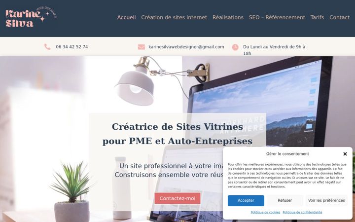 Screenshot of karinesilva.com