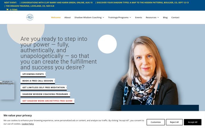 Screenshot of karingreencoaching.com