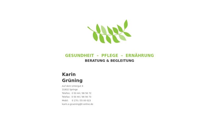 Screenshot of karingruening.de