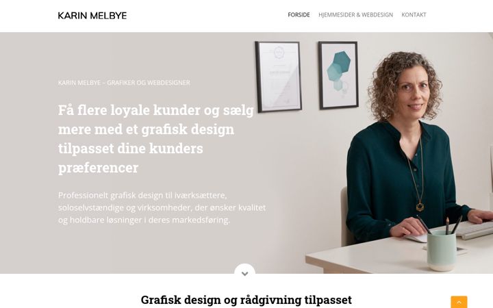 Screenshot of karinmelbye.dk