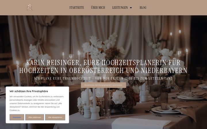 Screenshot of karinreisinger-weddings.com