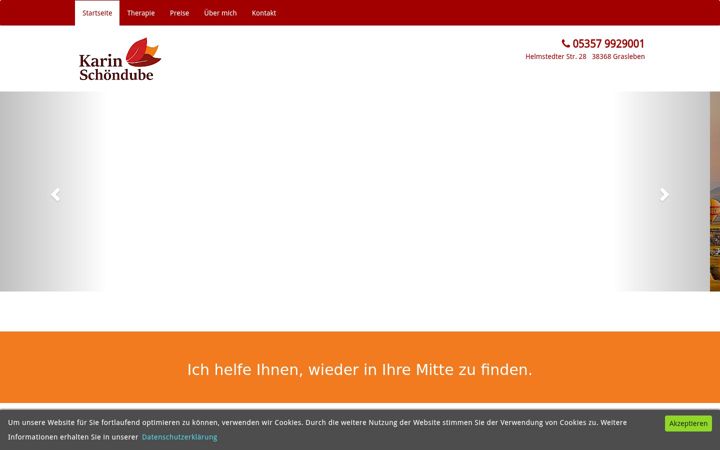 Screenshot of karinschoendube.de