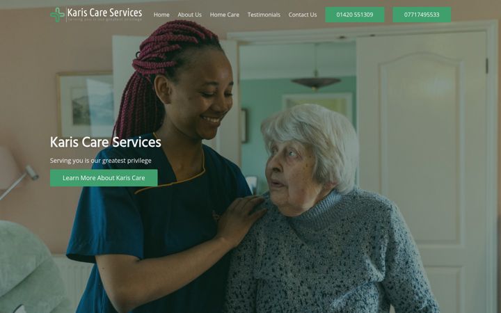 Screenshot of kariscareservices.co.uk
