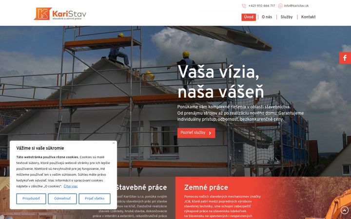 Screenshot of karistav.sk