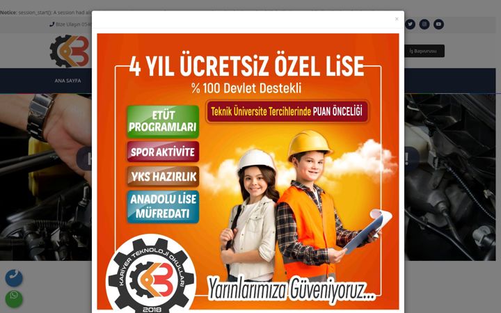 Screenshot of kariyerteknolojiokullari.com